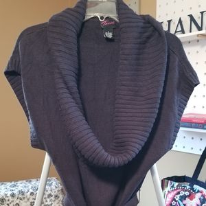 Torrid black belted cowl neck sweater